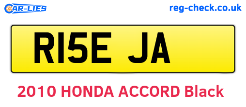 R15EJA are the vehicle registration plates.