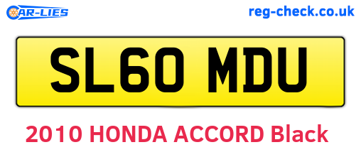 SL60MDU are the vehicle registration plates.