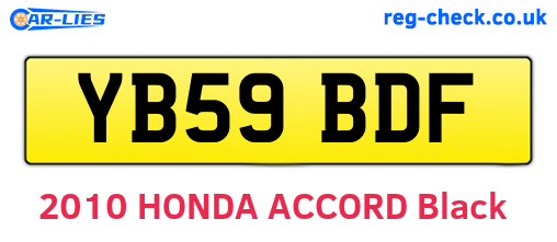 YB59BDF are the vehicle registration plates.