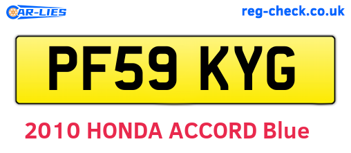 PF59KYG are the vehicle registration plates.