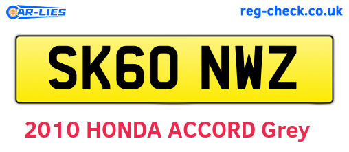 SK60NWZ are the vehicle registration plates.