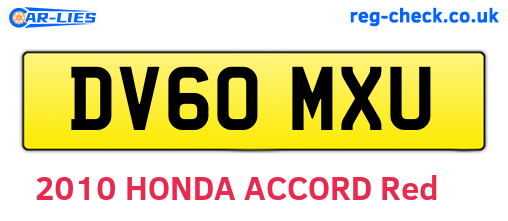 DV60MXU are the vehicle registration plates.