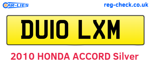 DU10LXM are the vehicle registration plates.