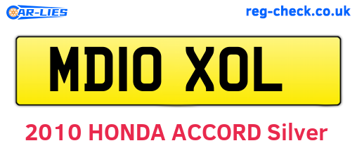 MD10XOL are the vehicle registration plates.