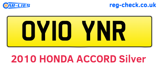 OY10YNR are the vehicle registration plates.