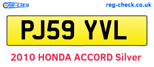PJ59YVL are the vehicle registration plates.