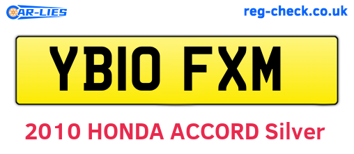 YB10FXM are the vehicle registration plates.
