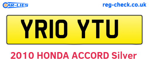 YR10YTU are the vehicle registration plates.