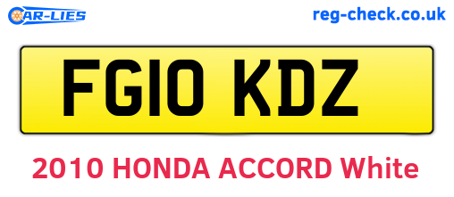FG10KDZ are the vehicle registration plates.