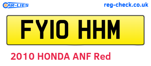 FY10HHM are the vehicle registration plates.