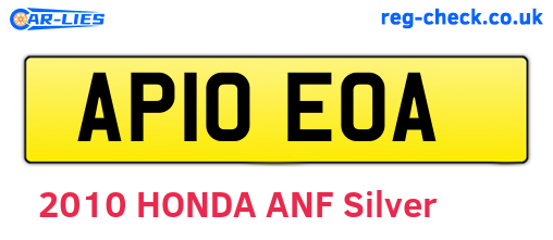 AP10EOA are the vehicle registration plates.