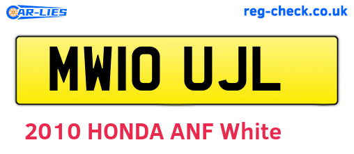 MW10UJL are the vehicle registration plates.