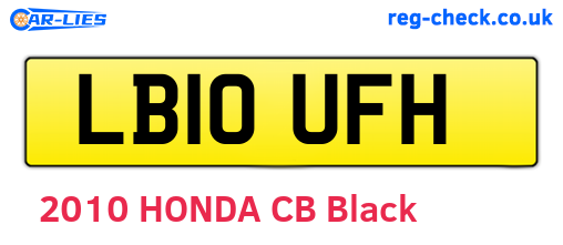 LB10UFH are the vehicle registration plates.