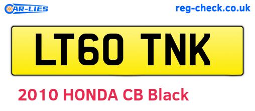 LT60TNK are the vehicle registration plates.