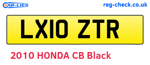 LX10ZTR are the vehicle registration plates.