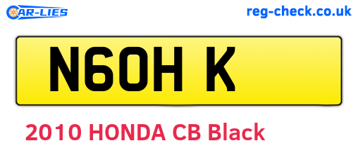 N6OHK are the vehicle registration plates.