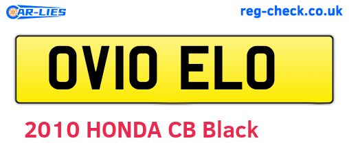 OV10ELO are the vehicle registration plates.