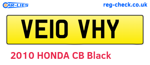 VE10VHY are the vehicle registration plates.