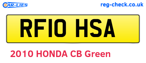 RF10HSA are the vehicle registration plates.