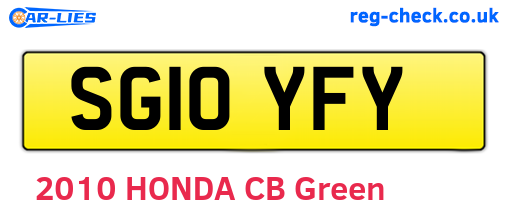SG10YFY are the vehicle registration plates.