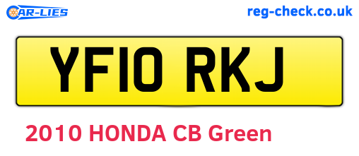 YF10RKJ are the vehicle registration plates.