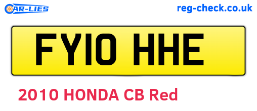 FY10HHE are the vehicle registration plates.