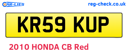 KR59KUP are the vehicle registration plates.