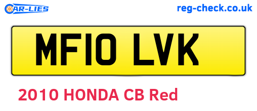 MF10LVK are the vehicle registration plates.