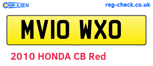MV10WXO are the vehicle registration plates.