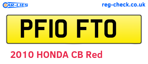 PF10FTO are the vehicle registration plates.