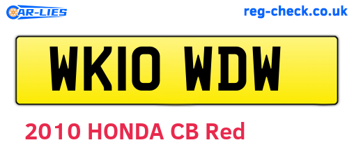 WK10WDW are the vehicle registration plates.