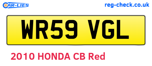 WR59VGL are the vehicle registration plates.