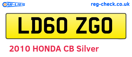 LD60ZGO are the vehicle registration plates.
