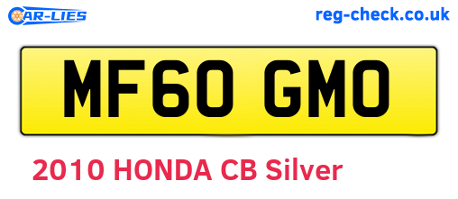 MF60GMO are the vehicle registration plates.