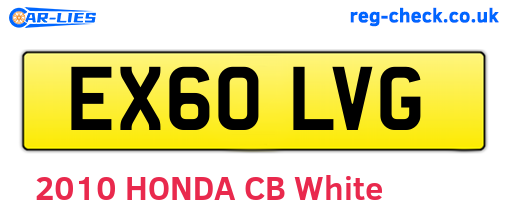 EX60LVG are the vehicle registration plates.