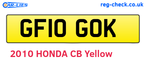 GF10GOK are the vehicle registration plates.