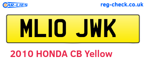 ML10JWK are the vehicle registration plates.