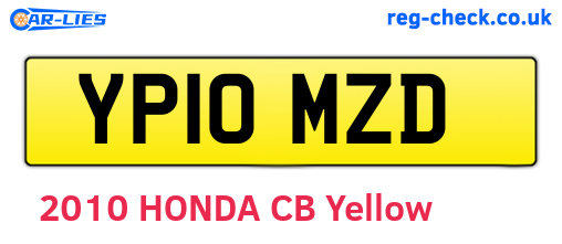 YP10MZD are the vehicle registration plates.