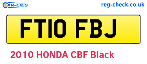FT10FBJ are the vehicle registration plates.
