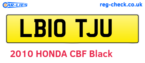 LB10TJU are the vehicle registration plates.