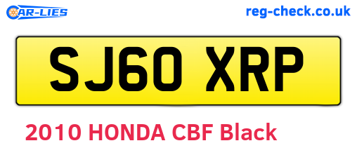 SJ60XRP are the vehicle registration plates.