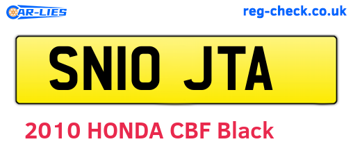 SN10JTA are the vehicle registration plates.