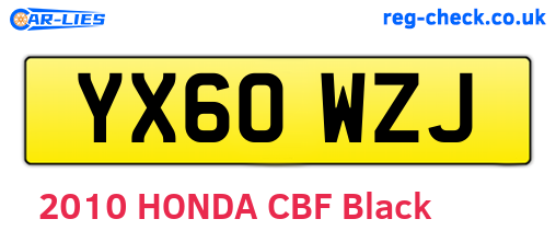 YX60WZJ are the vehicle registration plates.