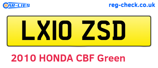 LX10ZSD are the vehicle registration plates.