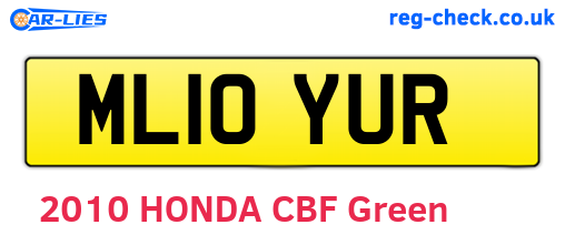 ML10YUR are the vehicle registration plates.