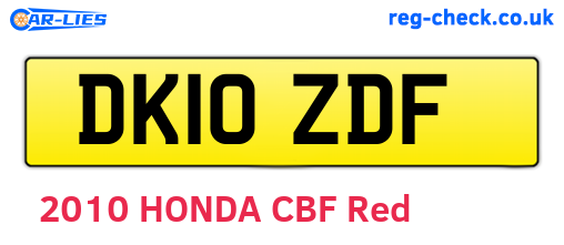 DK10ZDF are the vehicle registration plates.