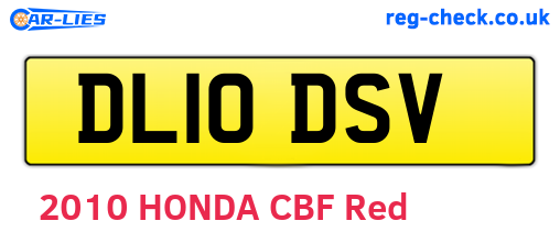 DL10DSV are the vehicle registration plates.