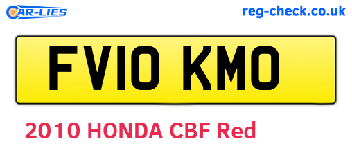 FV10KMO are the vehicle registration plates.