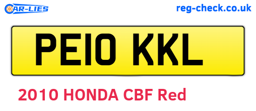 PE10KKL are the vehicle registration plates.