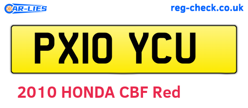 PX10YCU are the vehicle registration plates.